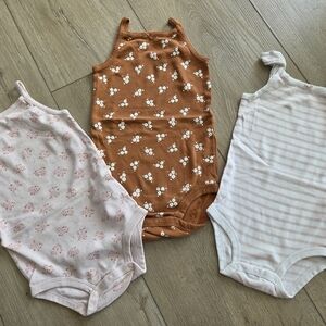 Carter's Floral and Striped Bodysuit Trio